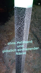 Vereiste Säule ohne Heizband bei Außen-Alarmanlage